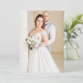 Sage Green Gold Greenery Eucalyptus Fotobruiloft Kaart (Staand voorkant)