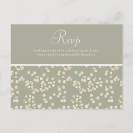 Sage Green Gold Greenery Wedding RSVP Briefkaart
