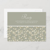 Sage Green Gold Greenery Wedding RSVP Briefkaart (Voorkant / Achterkant)