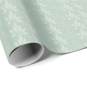 Sage Green & Gold Gum Leaf Pattern Leaves Cadeaupapier (Rol Hoek)