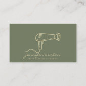 Sage Green Gold Hair Dresser Salon Stylist Visitekaartje (Voorkant)