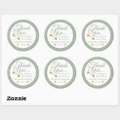 Sage Green Gold Heart Wedding Bedankt Favoriet Ronde Sticker (Vel)