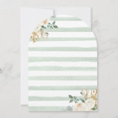 Sage Green Gold Ivoor Floral Moon Arch Baby shower Kaart (Achterkant)