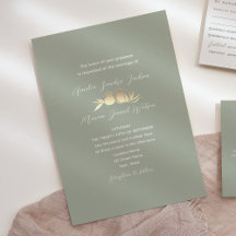 Sage Green Gold Lovebirds Wedding