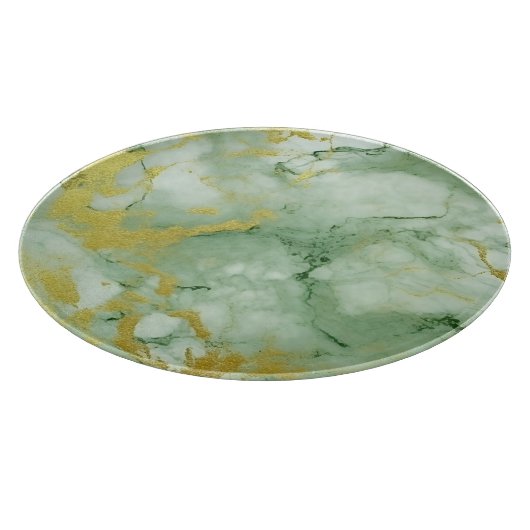 Sage Green Gold Marble Snijplank (Hoek)