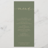 Sage Green Gold Minimal Wedding Party Celebration Menu (Voorkant)