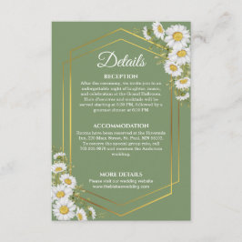 Sage Green Gold Minimalist Floral Wedding Details Informatiekaartje