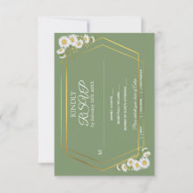 Sage Green Gold Minimalist Floral Wedding