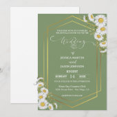 Sage Green Gold Minimalistische Bloemen Huwelijk Kaart (Voorkant / Achterkant)
