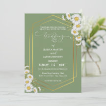 Sage Green Gold Minimalistische Bloemen Huwelijk