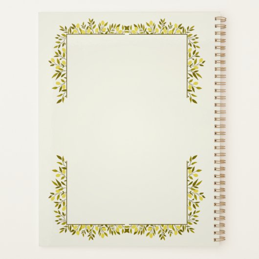 Sage Green & Gold Motif Perseverance Goal  Planner (Achterkant)