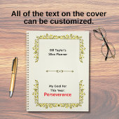 Sage Green & Gold Motif Perseverance Goal  Planner