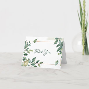 Sage Green Gold omgeven Dank je Bedankkaart