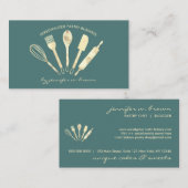 Sage Green Gold Pastry Chef Home Bakery Visitekaartje (Voorkant / Achterkant)