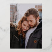 Sage Green & Gold Simple Modern Minimalist Weddens Folie Uitnodiging (Achterkant)