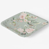 Sage Green Gold Waterverf Floral botanisch Papieren Bordje (Gebogen)