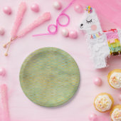 Sage Green & Gold Waterverf Wave Stripes Papieren Bordje (Feest)