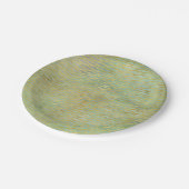 Sage Green & Gold Waterverf Wave Stripes Papieren Bordje (Gekanteld)