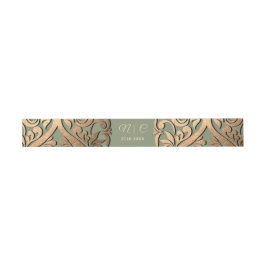 Sage Green Gold Wedding Belly Band Elegante Luxe Uitnodigingen Wikkel