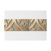 Sage Green Gold Wedding Belly Band Elegante Luxe Uitnodigingen Wikkel (Achterkant Voorbeeld)