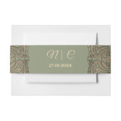 Sage Green Gold Wedding Belly Band Elegante Luxe Uitnodigingen Wikkel (Voorkant Voorbeeld)