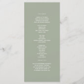 Sage Green Gold Wedding Ceremony Programmakaart (Achterkant)