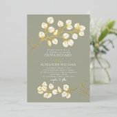 Sage Green Gold Wedding Echte Folie Uitnodiging (Staand Voorkant)
