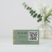 Sage Green Gold Wedding QR Code RSVP Informatiekaartje (Staand voorkant)