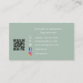 Sage green gold Yoga pose Instructor Visitekaartje (Achterkant)