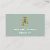 Sage green gold Yoga pose Instructor Visitekaartje (Voorkant)