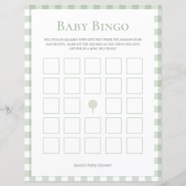 Sage Green Golf baby shower Bingo spel