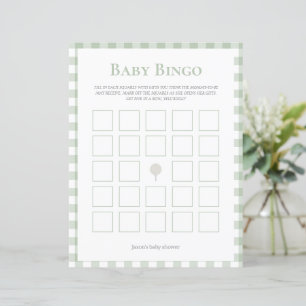 Sage Green Golf baby shower Bingo spel