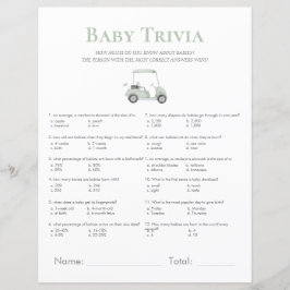 Sage Green Golf baby shower Trivia spel