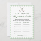 Sage Green Golf Hoe Oud Waren De Ouders Spel Kaart (Voorkant)