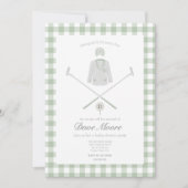 Sage green Golf thema baby shower Uitnodiging (Voorkant)