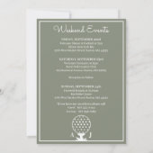 Sage Green Golf Wedding Welcome Note Kaart (Achterkant)
