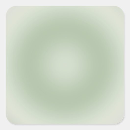 Sage Green Gradient Aura Vierkante Sticker (Voorkant)