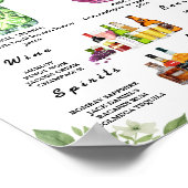 Sage Green Greenery Bar Menu Drink teken Poster (Hoek)