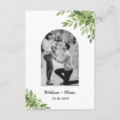 Sage Green Greenery Calendar Wedding Sla de datum Informatiekaartje (Achterkant)