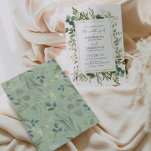 Sage Green Greenery Eucalyptus Geometric Wedding