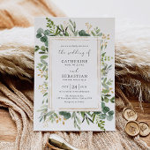 Sage Green Greenery Eucalyptus Geometric Wedding Kaart