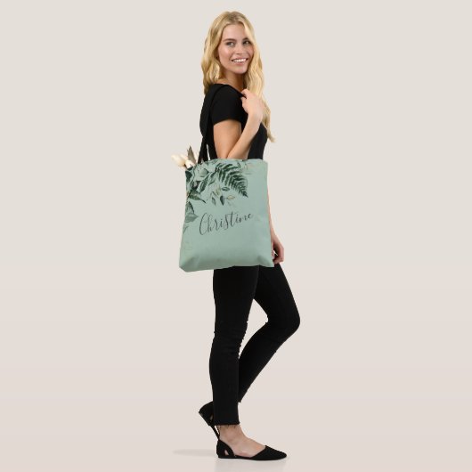 Sage Green Greenery foliage maid of epilepsie gift Tote Bag (Op model)