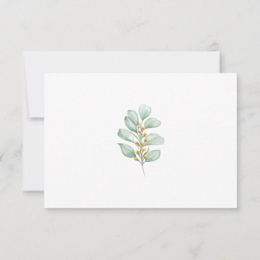 Sage Green Greenery Foliage Wedding RSVP Cards (Achterkant)