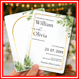 Sage Green Greenery Goud Geometrische Rustieke Huw Kaart