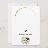 Sage Green Greenery Goud Geometrische Rustieke Huw Kaart (Achterkant)