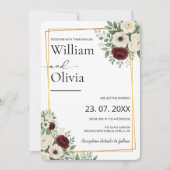 Sage Green Greenery Goud Geometrische Rustieke Huw Kaart (Voorkant)