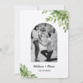 Sage Green Greenery Kalender met Hart Wedding Save The Date (Achterkant)