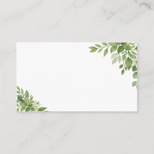 Sage Green Greenery Leg de liefde QR bruiloft vast Informatiekaartje (Achterkant)