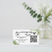 Sage Green Greenery Leg de liefde QR bruiloft vast Informatiekaartje (Staand voorkant)