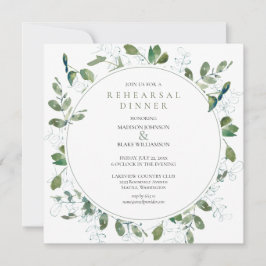 Sage Green Greenery Rehearsal Dinner Invitation